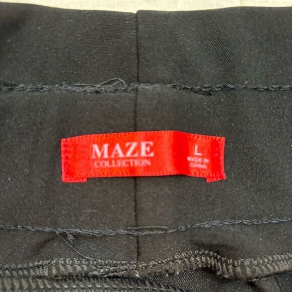 Ladies Maze Brand Black Paper‎ bag Style Skirt with Matching Belt Size Large - Picture 6 of 9